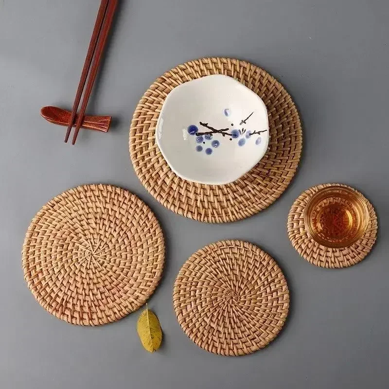 Handmade Round Rattan Coasters - Outdoor Furniture Cafe recension och pris