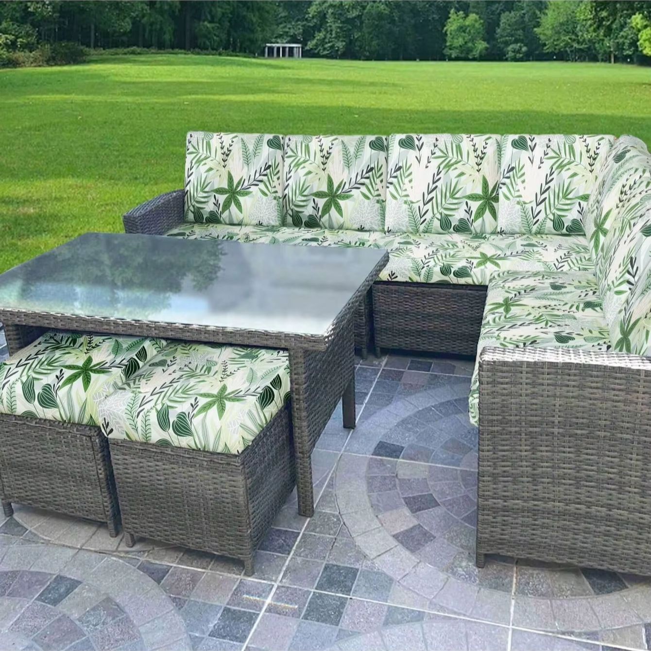 Outdoor Tropical Print Sofa Cu - Outdoor Furniture No Cushions recension och pris