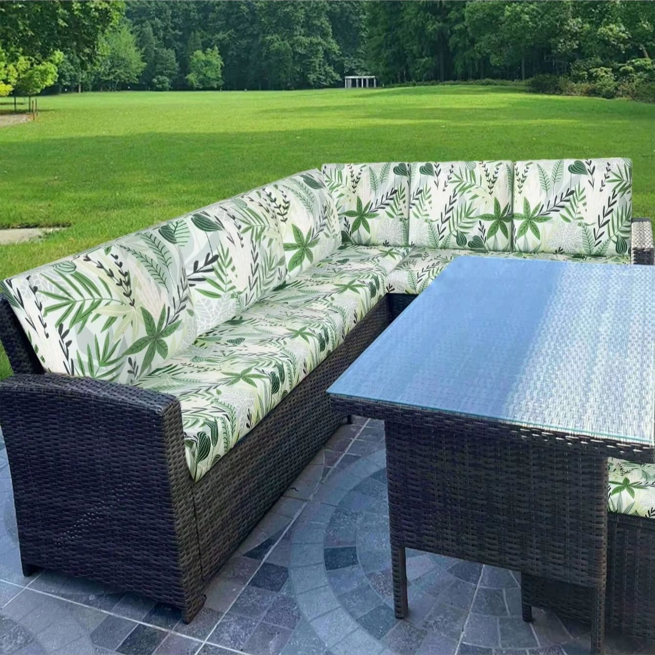 Outdoor Tropical Print Sofa Cu - Outdoor Furniture No Cushions recension och pris