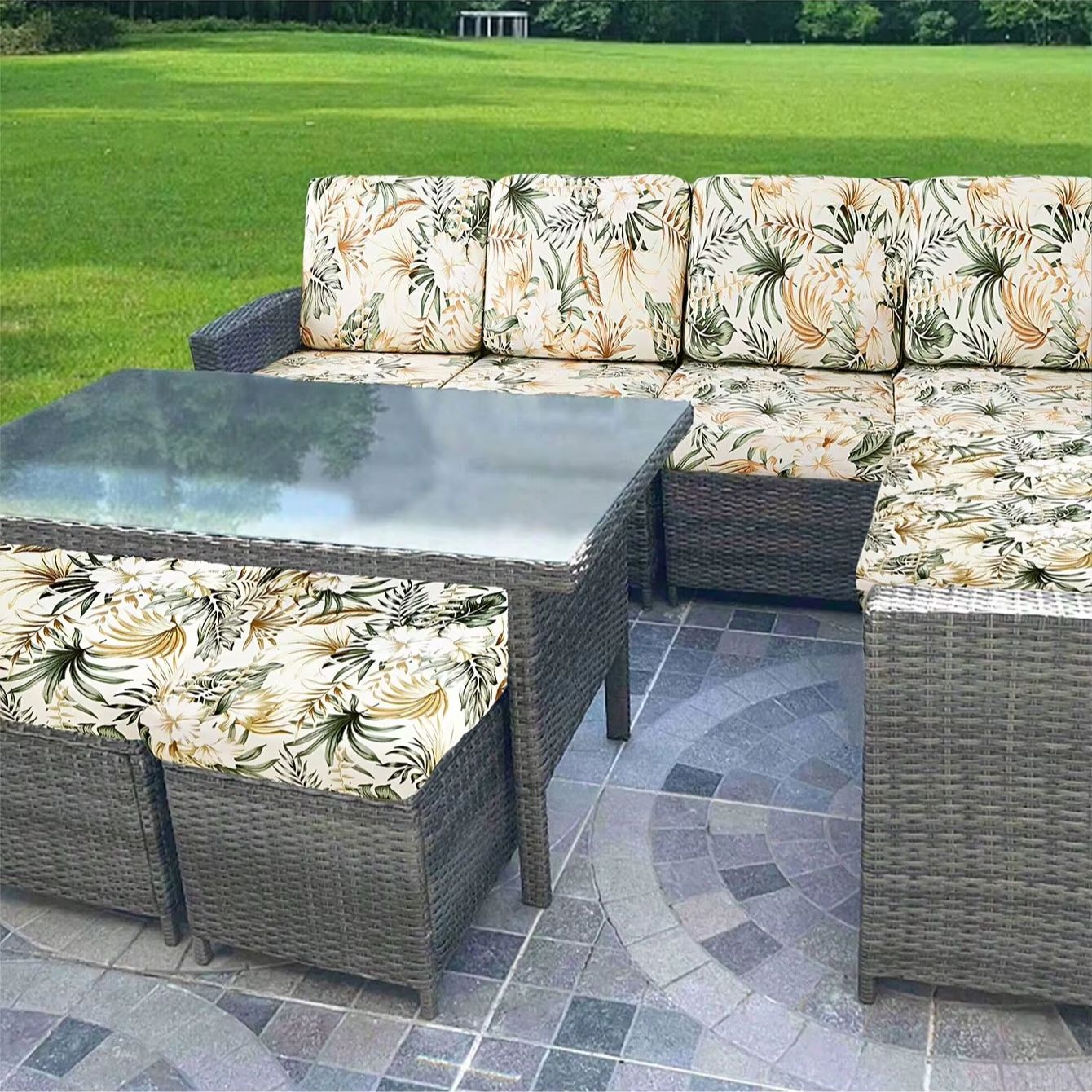 Outdoor Tropical Print Sofa Cu - Outdoor Furniture No Cushions recension och pris
