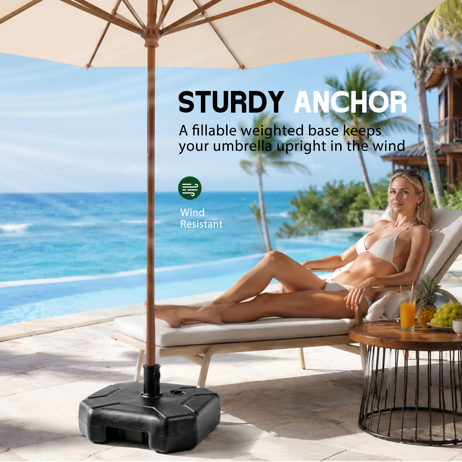 Fillable Patio Umbrella Base S - Outdoor Furniture Cafe recension och pris