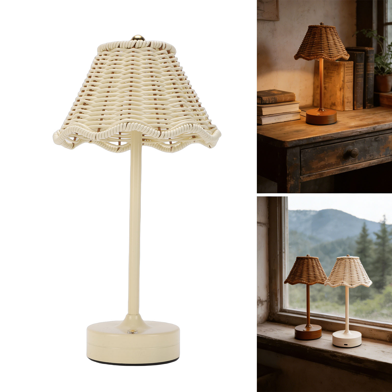 LED Vintage Rattan Table Lamp  - Outdoor Furniture Cafe recension och pris