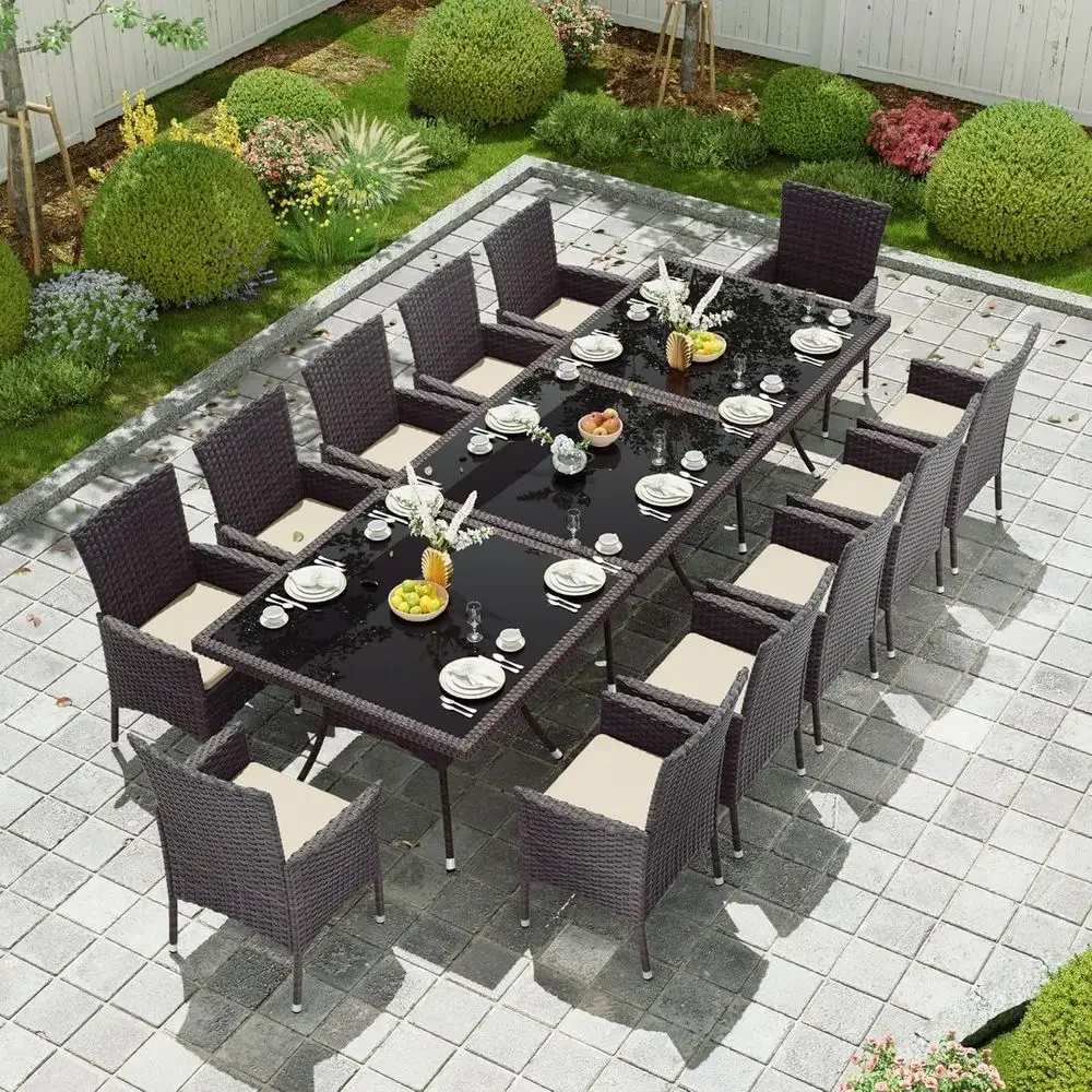 15-Piece Outdoor Dining Set wi - Outdoor Furniture Lounge Set recension och pris