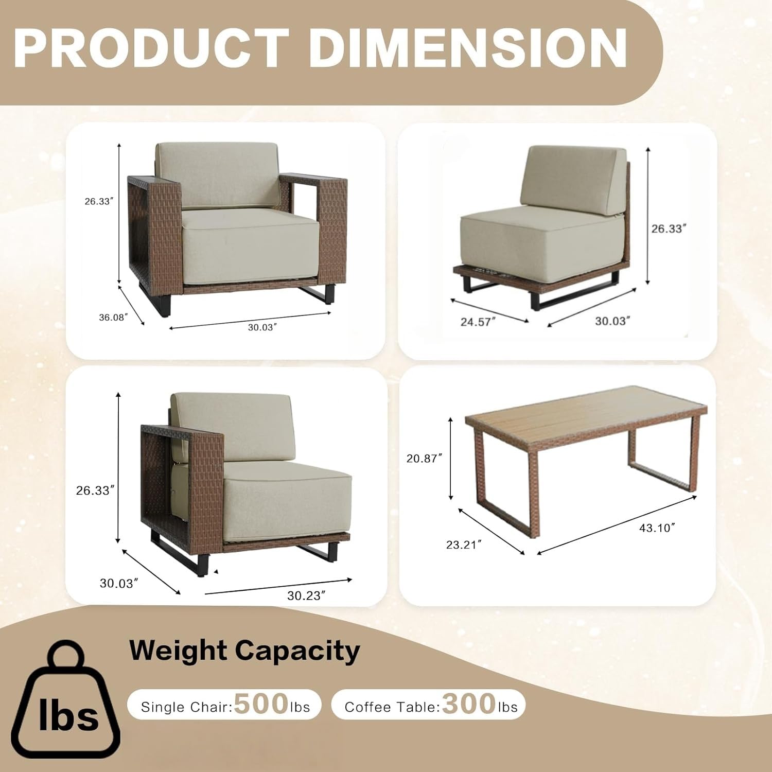7 Pieces Outdoor Patio Furnitu - Outdoor Furniture Lounge Set recension och pris